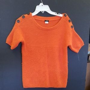 Short sleeve orange sweater